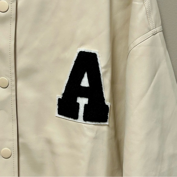 April Kiss Cream Varsity Jacket W/ Black Letter Patch NWT - Picture 3 of 5